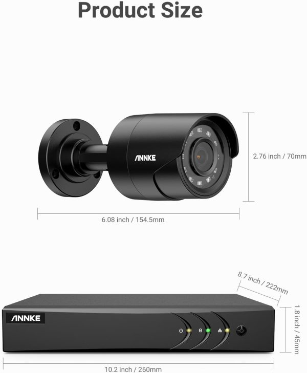 ANNKE 8CH H.265+ 3K Lite Surveillance Security Camera System with AI Human/Vehicle Detection, 4 x 1920TVL 2MP Wired CCTV IP66 Cameras for Indoor Outdoor Use, Remote Access, 1TB Hard Drive Included - Image 8