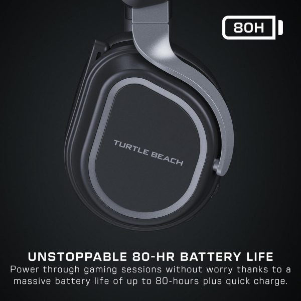 Turtle Beach Stealth 700 Gen 3 Wireless Multiplatform Amplified Gaming Headset for PS5, PS4, PC, Mobile – 60mm Drivers, AI Noise-Cancelling Mic, Bluetooth, 80-Hr Battery, Dual Transmitters – Black - Image 4