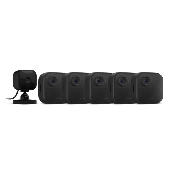 Blink Outdoor 4 (4th Gen) + Blink Mini – Smart security camera, two-way talk, HD live view, motion detection, set up in minutes, Works with Alexa – 5 camera system + Mini (Black) - Image 2