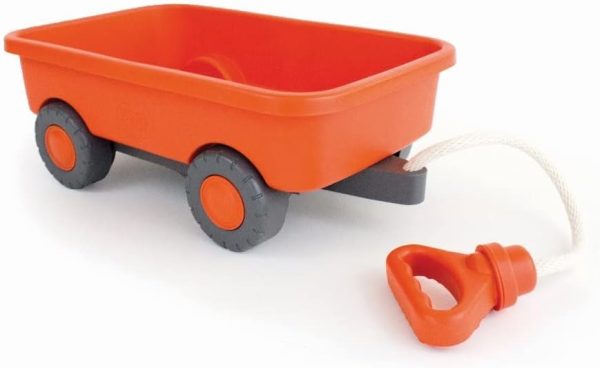 Green Toys Wagon, Orange - Pretend Play, Motor Skills, Kids Outdoor Toy Vehicle. No BPA, phthalates, PVC. Dishwasher Safe, Recycled Plastic, Made in USA.