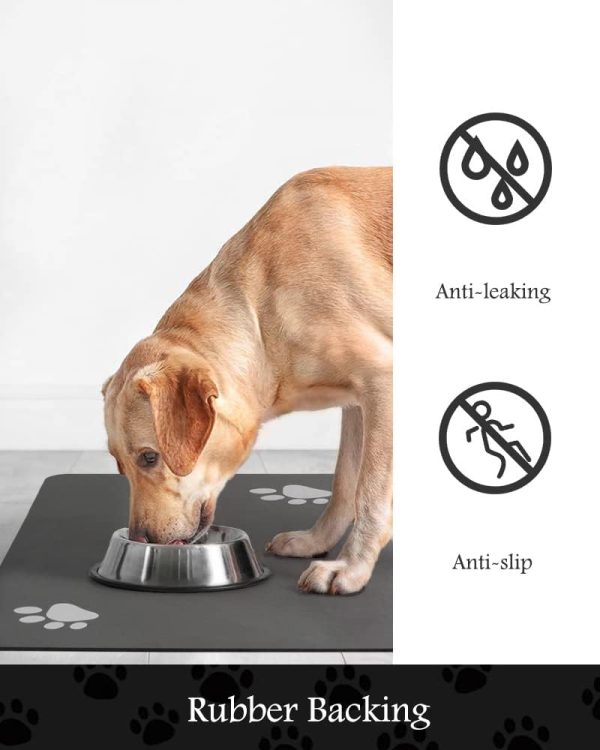 Pet Feeding Mat-Absorbent Dog Mat for Food and Water Bowl-No Stains Quick Dry Dog Water Dispenser Mat-Dog Accessories Pet Supplies-Dog Water Bowl for Messy Drinkers - Image 5