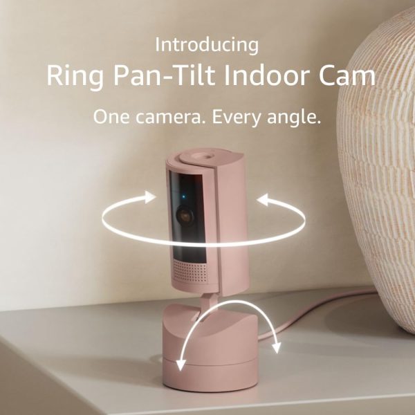 Introducing Ring Pan-Tilt Indoor Cam | See all around with 360° pan coverage, HD video, plus Two-Way Talk (2024 release) | Blush