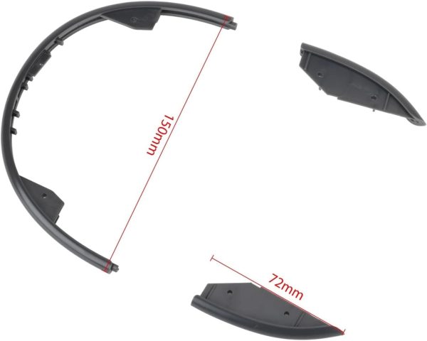 PRIMUZ Body Bumper Compatible with Xiaomi M365 1S Electric Scooter Front Rear Anti-Collision Strips Plastic Protective Components Parts (Color : M365 Black Set) - Image 6