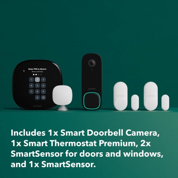 ecobee Total Security and Savings Bundle with Smart Doorbell Camera (Wired), SmartSensor for Doors and Windows, and Smart Thermostat Premium - Image 2