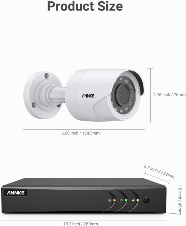 ANNKE 3K Lite Wired Security Camera System with AI Human/Vehicle Detection, H.265+ 8CH Surveillance DVR with 1TB Hard Drive and 8 x 1080p HD Outdoor CCTV Camera, 100 ft Night Vision, Remote Access - Image 9