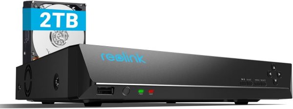 REOLINK 4K 8CH Network Video Recorder for Home Security Camera System, Only Work with 16MP/12MP/4K/5MP/4MP HD Reolink IP Cameras PoE NVR, 24/7 Recording to Pre-Installed 2TB Hard Drive, RLN8-410