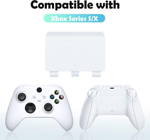 Mcbazel Battery Cover for Xbox Series X/S, Universal Replacement Battery Back Shell Door Lid Repair Part for Xbox Series S/X Controller (6 Packs) - White (NOT for Xbox One/Elite 1&2 Controllers) - Image 3