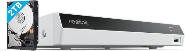 REOLINK 4K 8CH Network Video Recorder for Home Security Camera System, Only Work with 16MP/12MP/4K/5MP/4MP HD Reolink IP Cameras PoE NVR, 24/7 Recording to Pre-Installed 2TB Hard Drive, RLN8-410-White