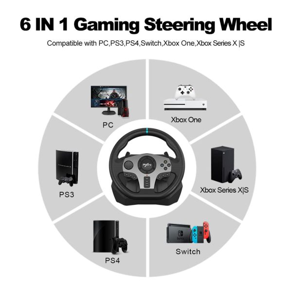 PXN Gaming Racing Wheel V9 Xbox Steering Wheel 270/900° Car Simulation with Pedal and Shifter, Paddle Shifters Driving Wheel for PS4, Xbox One, Xbox Series X|S, PC, Switch - Image 2