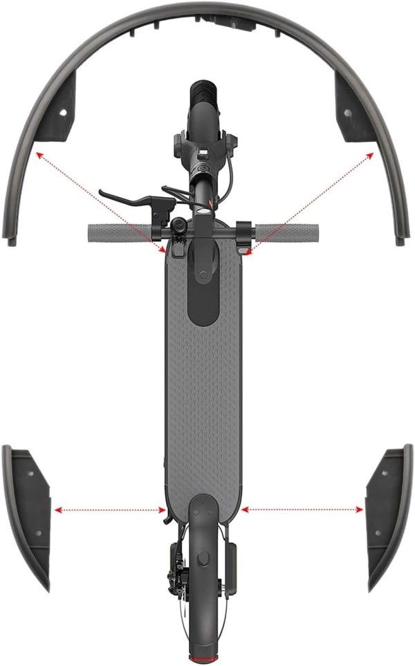 PRIMUZ Body Bumper Compatible with Xiaomi M365 1S Electric Scooter Front Rear Anti-Collision Strips Plastic Protective Components Parts (Color : M365 Black Set) - Image 3