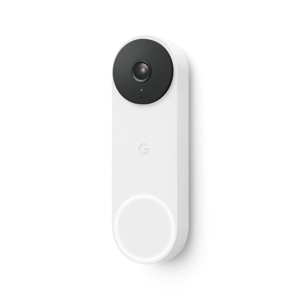 Google Nest Doorbell (Wired, 2nd Gen) - Wired Video Doorbell Camera - Doorbell Security Camera - Snow