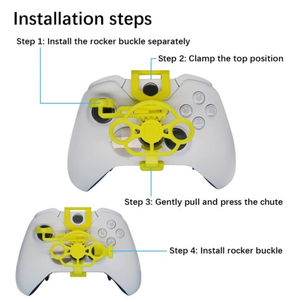 for Xbox ONE X/S/Elite Racing Games Mini Steering Wheel Auxiliary Controller, Game Joystick Racing Games Simulator Gamepad (Silver)