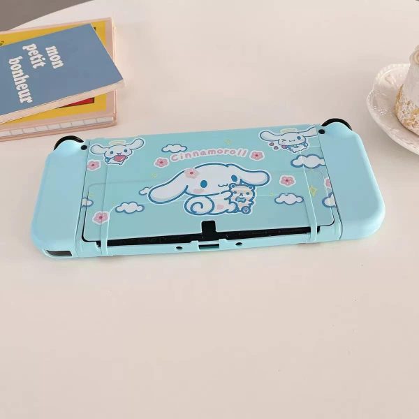 Cute Cinnamon roll Case Compatible with Nintendo Switch OLED, Dockable Case Cover, Ergonomic Soft TPU Grip Case for Joycon, Sparkle Skin Set - Image 2