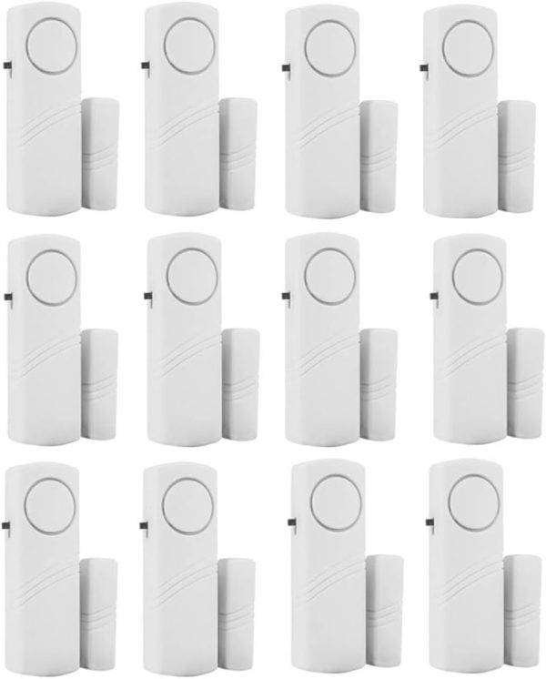 Door Window Alarm, Burglar Alarm, Home Security Magnetic Sensor Anti-Theft Alarm (Home Alarm (12 pcs))