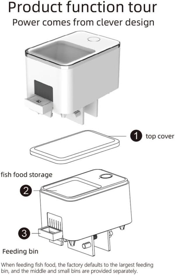 WiFi Wireless Timing Fish Feeder, Aquarium Goldfish Aquatic Life Reptiles Automatic Feeder APP Remote Control USB Rechargeable Pets Food Dispenser for Vacation Travel Home Office Gift - Image 2