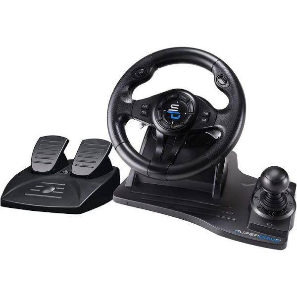 SUBSONIC Superdrive - GS550 steering racing wheel with pedals, paddles, shifter and vibration for Switch, Xbox Serie X/S, PS4, Xbox One, PC, PS3 (programmable for all games)