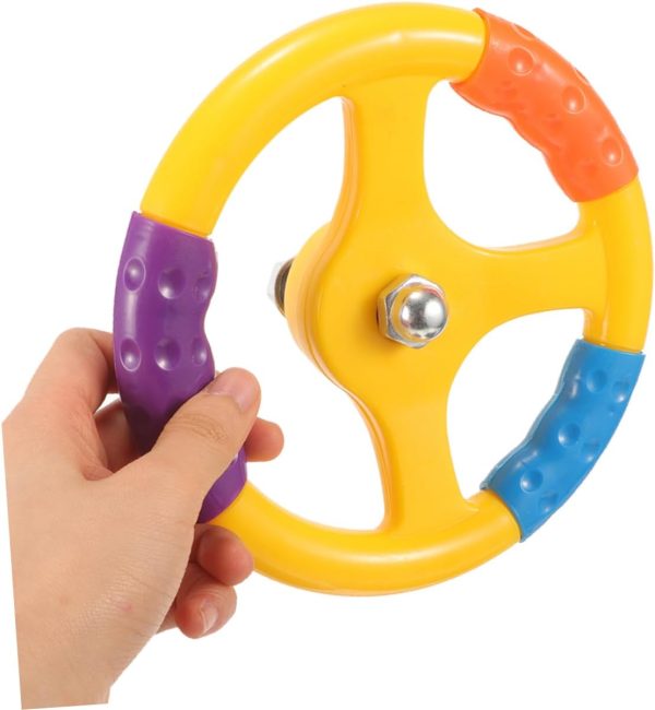 SOLUSTRE 2sets Steering Wheel Rocking Car Accessory Playset Accessory Outdoor Playhouse Toy Swing Car Accessories Swing Car Accessory Swing Car Part Swing Disc Backyard Play Wheel 2pcs*2 - Image 5