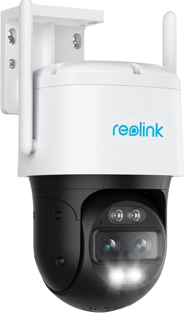 REOLINK 4K Wired WiFi Outdoor Camera, 8MP Dual Lens Security Camera, 360 PTZ Camera w/Auto Tracking, 2.4/5GHz Wi-Fi Smart Person/Vehicle Detection, 6X Hybrid Zoom, Color Night Vision, TrackMix WiFi