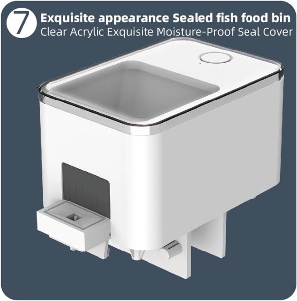 WiFi Wireless Timing Fish Feeder, Aquarium Goldfish Aquatic Life Reptiles Automatic Feeder APP Remote Control USB Rechargeable Pets Food Dispenser for Vacation Travel Home Office Gift - Image 7