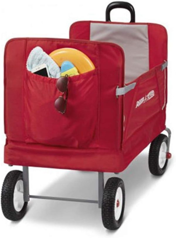 Radio Flyer All Terrain 3 in 1 Wagon for Kids and Cargo with 1 Hand Flat Fold, High Seat Backs, and Off Road Real Rubber Tires, Red - Image 8