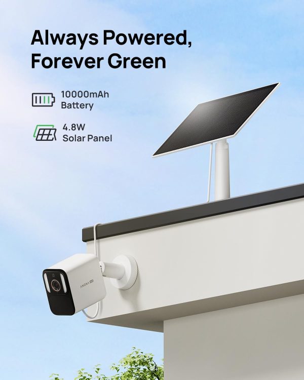 Anona Aurora 4K Security Camera Outdoor Battery Wireless with Solar Powered, AOV, Color Night Vision & 136° FOV, Multi-Object Detection, No Hub Needed, Two-Way Audio, IP67 - Image 5