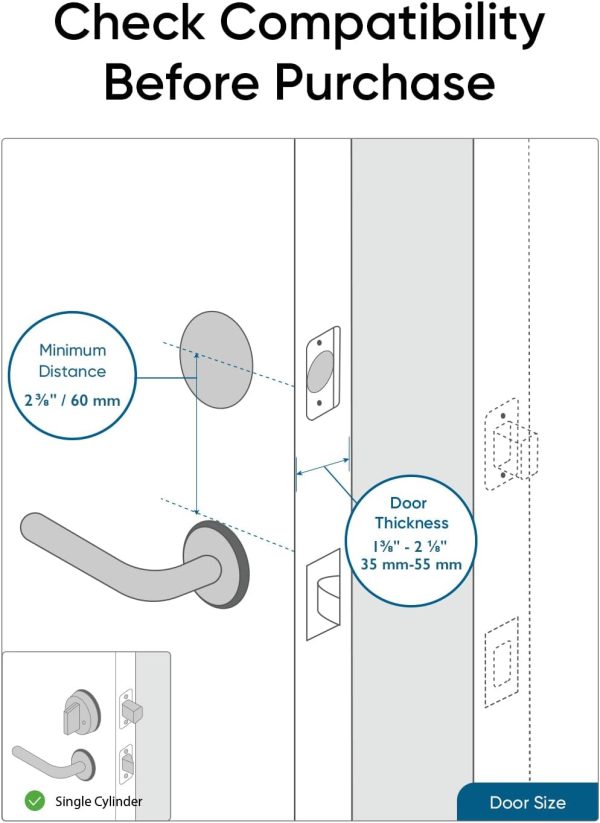 eufy Security Smart Lock S230, Keyless Fingerprint Lock for Front Door, Easy Installation, Built-in Wi-Fi, Reliable App for Remote Access, One-Year Battery Life, BHMA Certified, IP65 Weatherproof - Image 6