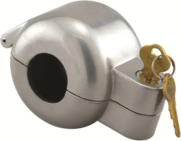 Prime-Line S 4180 Door Knob Lock-Out Device – Prevents Turning of Door Knob and Access to Keyhole, Can be Used for Home Rentals, Evictions, Job Sites & More – Keyed Alike, Diecast, Gray (Single Pack)