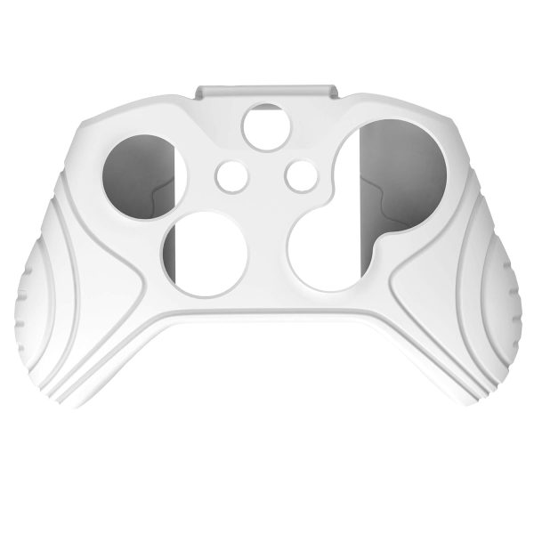 PlayVital Samurai Edition White Anti-Slip Controller Grip Silicone Skin for Xbox One X/S Controller, Ergonomic Soft Rubber Protective Case Cover for Xbox One S/X Controller with White Thumb Stick Caps - Image 2