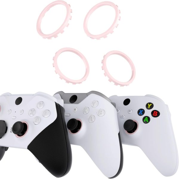 eXtremeRate Replacement Accent Rings for Xbox Elite Series 2 Core | for Elite Series 2 | for Xbox One Elite | for eXtremeRate ASR Version Shell for Xbox Series X/S Controller - Cherry Blossoms Pink