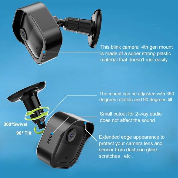 All-New Blink Outdoor Camera Surveillance Mount, 8 Pack Weatherproof Protective Housing and 360 Degree Adjustable Mount for Blink Outdoor 4th & 3rd Gen Camera,Black(Blink Camera is Not Included) - Image 5