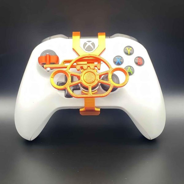 CHOWONE Xbox Series X|S Game Controller Mini Steering Wheel Remote Control Replacement Accessory for Xbox One Racing Games Controller Steering Wheel Attachment (Golden Orange) - Image 3