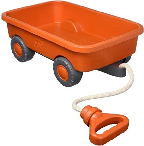 Green Toys Wagon, Orange CB - Pretend Play, Motor Skills, Kids Outdoor Toy Vehicle. No BPA, phthalates, PVC. Dishwasher Safe, Recycled Plastic, Made in USA.