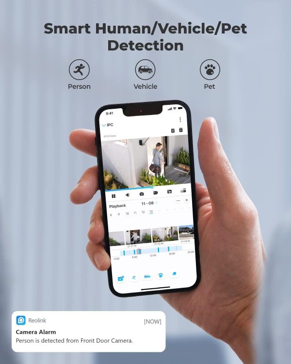 REOLINK 12MP PoE IP Camera Outdoor, 97° Wide Angle Dome Security Camera for Home Surveillance, Human/Vehicle/Pet Detection, 700lm Color Night Vision, 2 Way Talk, Up to 256GB microSD Card, RLC-1224A - Image 4