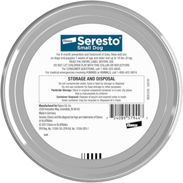 Seresto Small Dog Vet-Recommended Flea & Tick Treatment & Prevention Collar for Dogs Under 18 lbs. | 8 Months Protection - Image 2