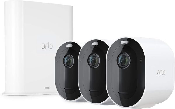 Arlo Pro 3 - Home Security 3 Camera System, Wire-Free 2K Video with HDR, Color Night Vision, Spotlight, 160° View, 2-Way Audio, Siren, Works with Alexa (Renewed)