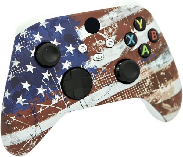 Hand Airbrushed Fade Custom Controller Compatible with Xbox Series X/S & Xbox One (Series X/S U.S Flag/White) - Image 2