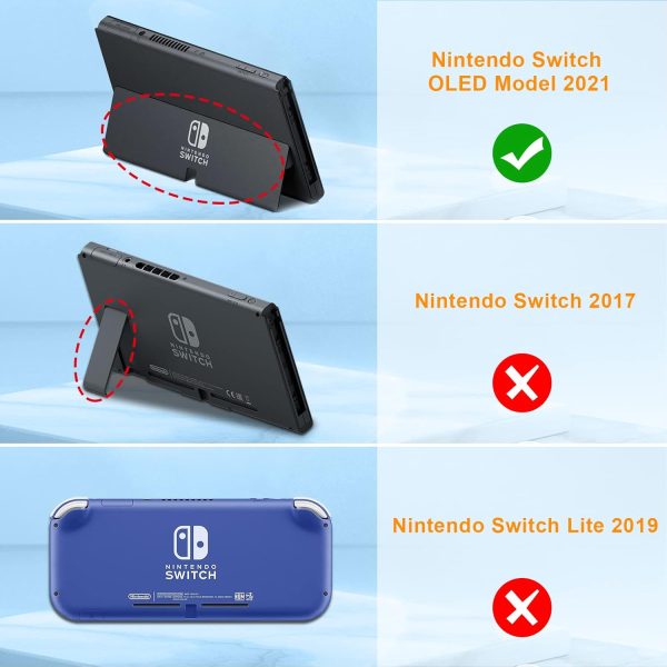 Fintie Kids Case for Nintendo Switch OLED Model 2021 with 2 Game Card Slots - [Kids Friendly] Ultralight Shockproof Protective Cover, Ergonomic Grip Case for Switch OLED Model Console 7.0" (Blue) - Image 2