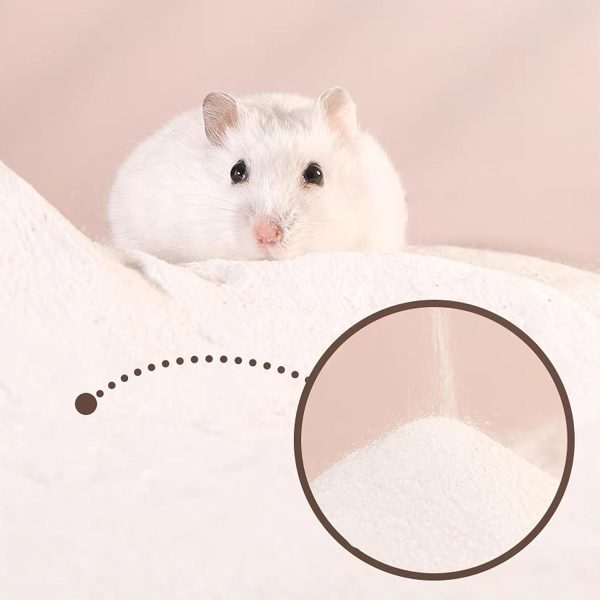 DR.DUDU Hamster Bath Sand, 2.8lb Dust Free Desert Sand or Potty Litter Sand for Hamster Chinchillas Gerbil Syrian Mice Small Animals (White) - Image 3