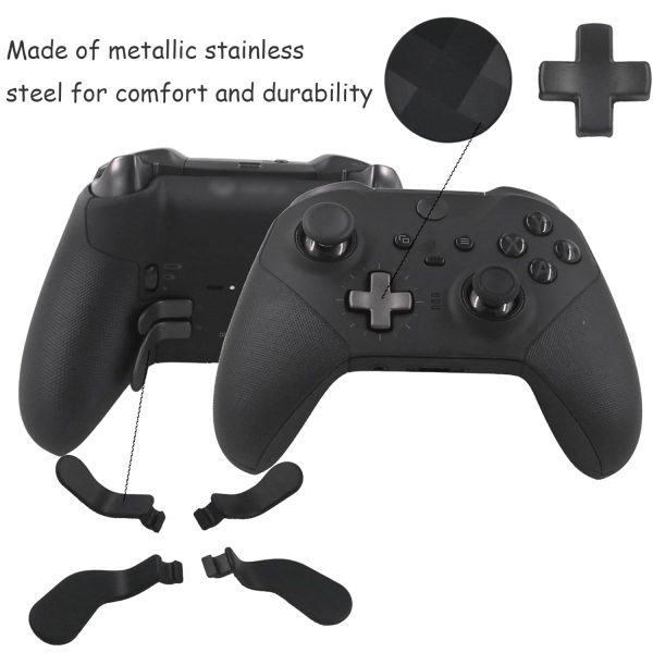 CaoXiong 6 PCS Metal Paddles for Xbox Elite Series 2,Elite 2 Core Controller D Pads for Xbox Elite Series 2,Replacement Accessory Kits for Xbox One Elite 2 Core Controller (Black) - Image 3