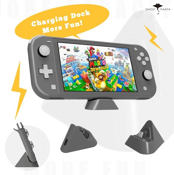 Switch Lite 12 in 1 Accessories Kit For Nintendo Switch Lite Console, Bundle Mini Charging Base, Headphone, Protective Cover case, Carry Bag, Screen Protector, Game Card Storage, Stylus, 6 Thumb Grips - Image 3