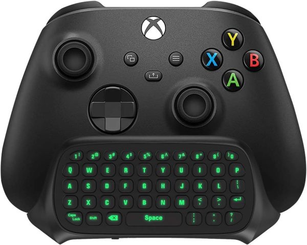 TiMOVO Green Backlight Keyboard for Xbox One, Xbox Series X/S,Wireless Chatpad Message KeyPad with Headset & Audio Jack,Mini Game Keyboard Fit Xbox One/One S/One Elite/2, 2.4G Receiver Included, Black - Image 4