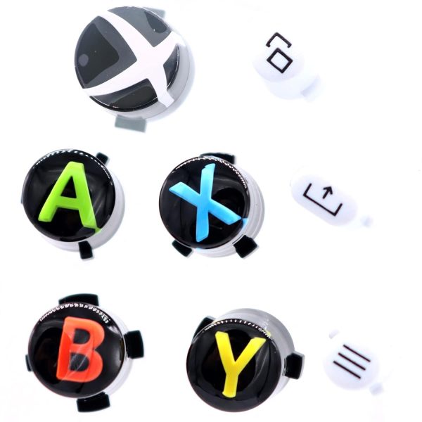 Deal4GO 8-Pack ABXY Buttons w/Menu View Share Key Set Replacement for Xbox Series S & Xbox Series X Controller (White) (XSSX-8PB)