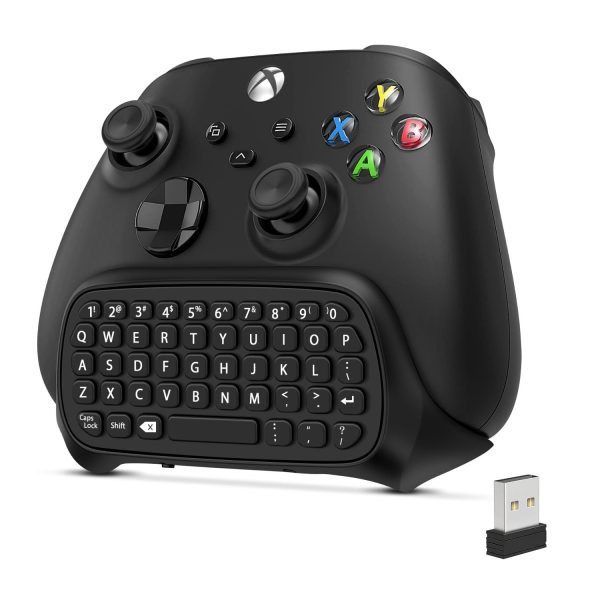 TNP Wireless Chatpad for Xbox One Controller - 2.4Ghz Black Mini Text Messenger Chat Pad for Xbox One, Controller Keyboard Attachment Accessory