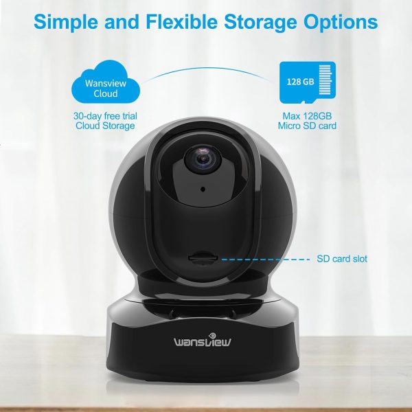 Wansview Security Camera, IP Camera 2K, WiFi Home Indoor Camera for Baby/Pet/Nanny, 2 Way Audio Night Vision, Works with Alexa, with TF Card Slot and Cloud - Image 6