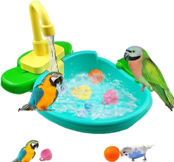 Petlex Bird Bath for Cage, Bird Bath Fountains Indoor, Parrot Automatic Bathing Box Bird Bath Shower Accessories Bird Toys for Parakeets, Budgie, Cockatiel, Conure and Small Birds