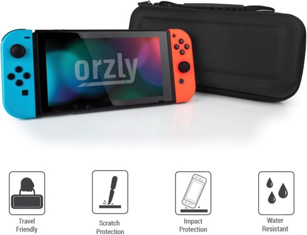 Orzly Carry Case Compatible with Nintendo Switch and New Switch OLED Console -Protective Hard Portable Travel Carry Case Shell Pouch with Pockets for Accessories and Games - Image 7