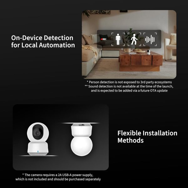 Aqara 2K Indoor Security Camera E1, Pan & Tilt, HomeKit Secure Video Indoor Camera, Two-Way Audio, Night Vision, Person Tracking, Wi-Fi 6, Plug-in Cam Supports HomeKit, Alexa and IFTTT - Image 7