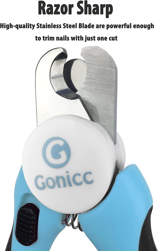 gonicc Dog & Cat Pets Nail Clippers and Trimmers - with Safety Guard to Avoid Overcutting, Free Nail File, Razor Sharp Blade - Professional Grooming Tool for Pets - Image 2