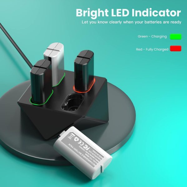 YCCTEAM Rechargeable Battery Packs for X-Box One/Xbox Series X|S, 4x1200mAh Battery Packs Charger Station for X-Box Series X|S, X-Box One S/One X/One Elite Controllers-Accessories Kit for X-Box One - Image 3