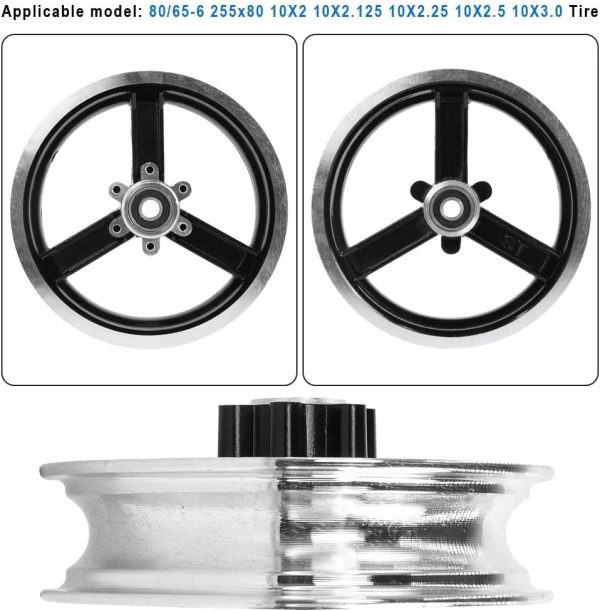 Electric scooter parts 10 Inch Aluminium Alloy Wheel Hub Rim Compatible Withr Kugoo M4 And M4 Pro Electric Scoote Front Wheel Tire Split Hubs Replacement Accessory - Image 5